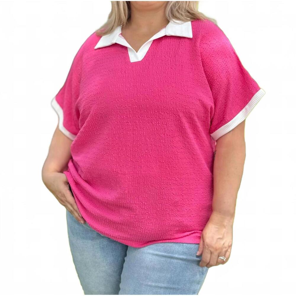 NEW SOUTHERN GRACE tee me up top in pink